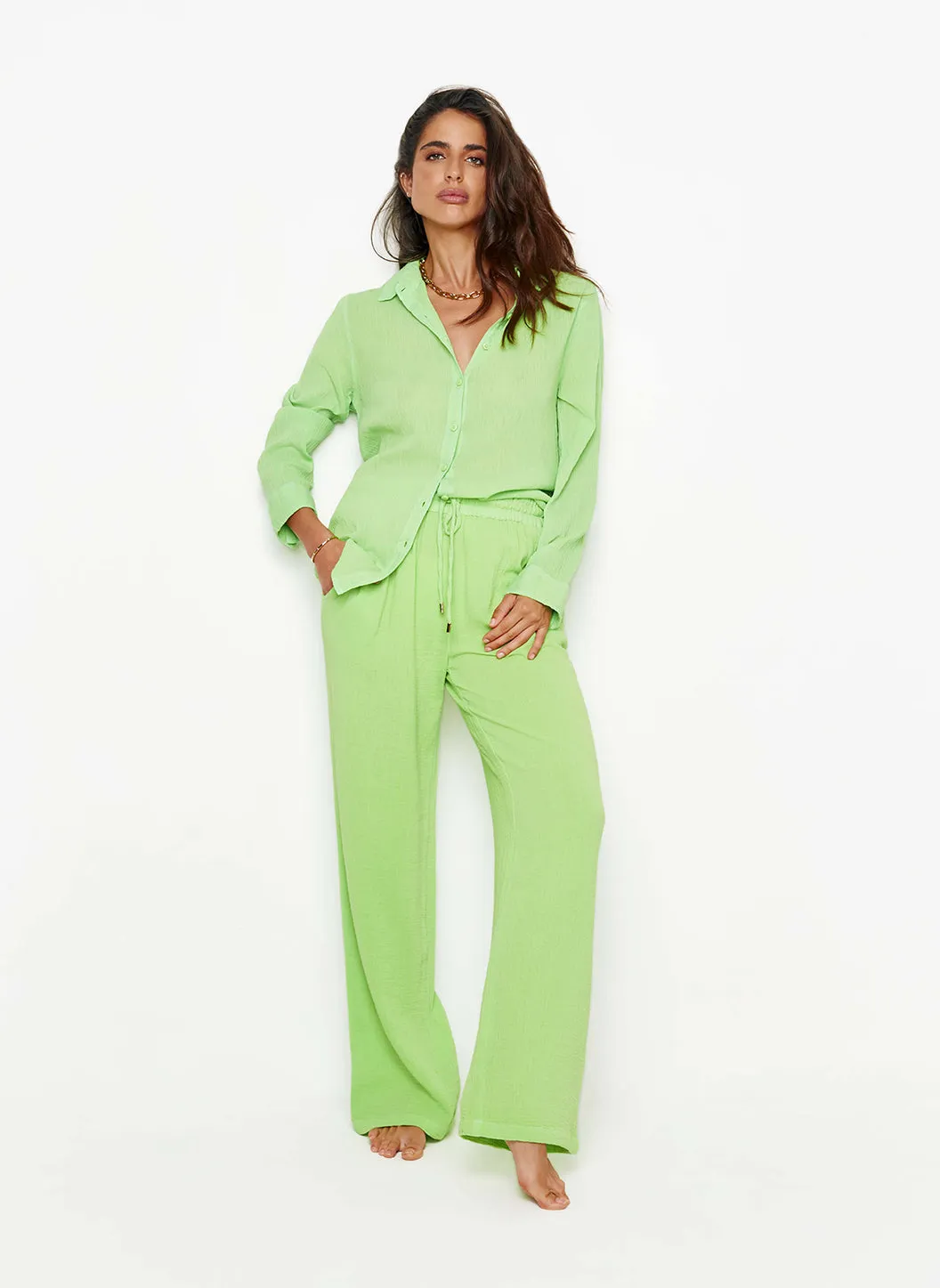 Krissy Lime Trousers sold by Melissa Odabash product image thumbnail 2