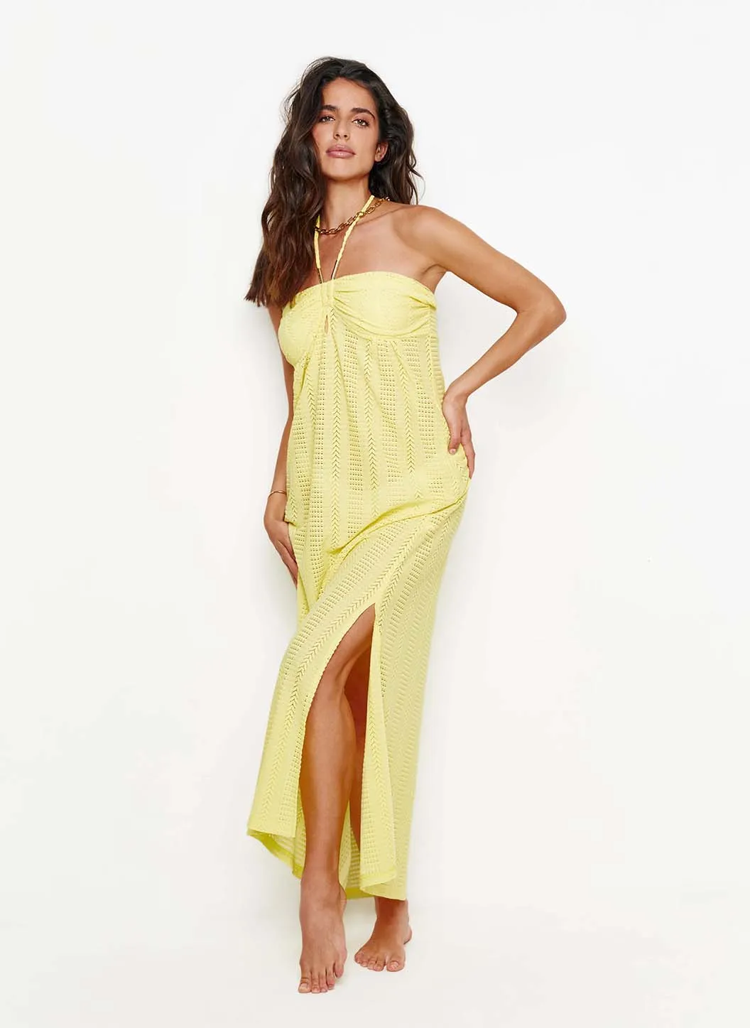Mila Yellow Dress sold by Melissa Odabash product image thumbnail 2