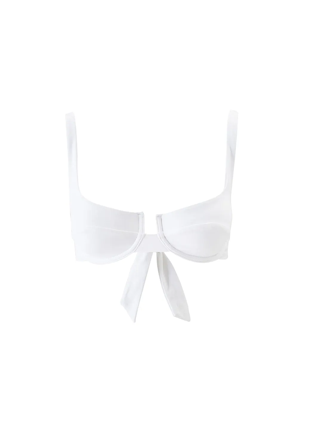 Milan White Bikini Top sold by Melissa Odabash