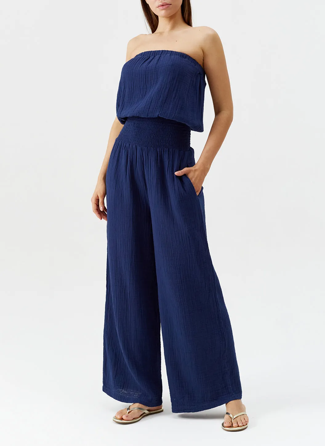Naomi Navy Jumpsuit sold by Melissa Odabash product image thumbnail 4