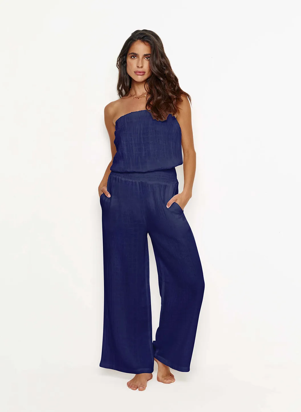 Naomi Navy Jumpsuit sold by Melissa Odabash product image thumbnail 2