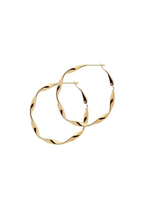 Gold Twist Hoop Earrings sold by Melissa Odabash