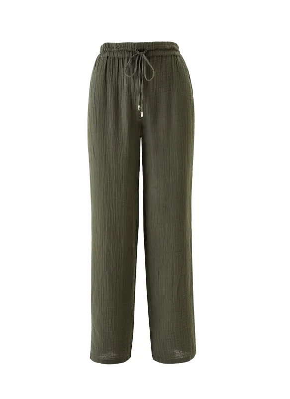 Exclusive Krissy Olive Trousers sold by Melissa Odabash
