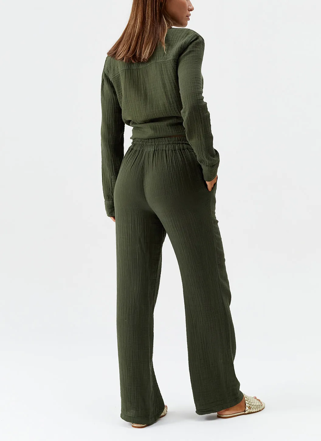 Exclusive Krissy Olive Trousers sold by Melissa Odabash product image thumbnail 4