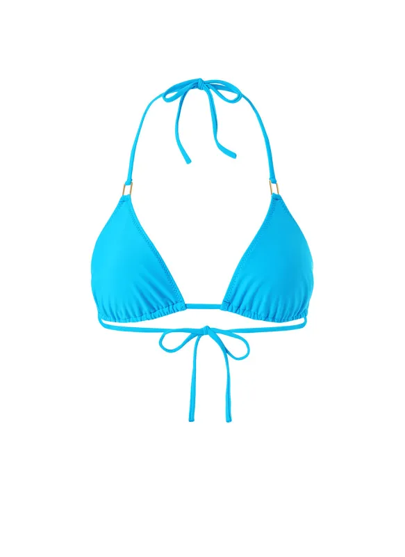 Exclusive Cancun Blue Eco Bikini Top sold by Melissa Odabash