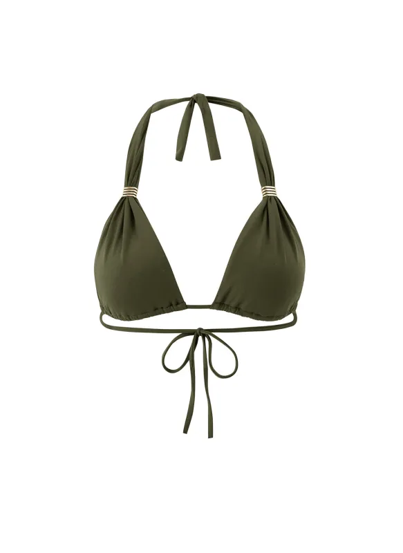 Exclusive  Grenada Olive Bikini Top sold by Melissa Odabash