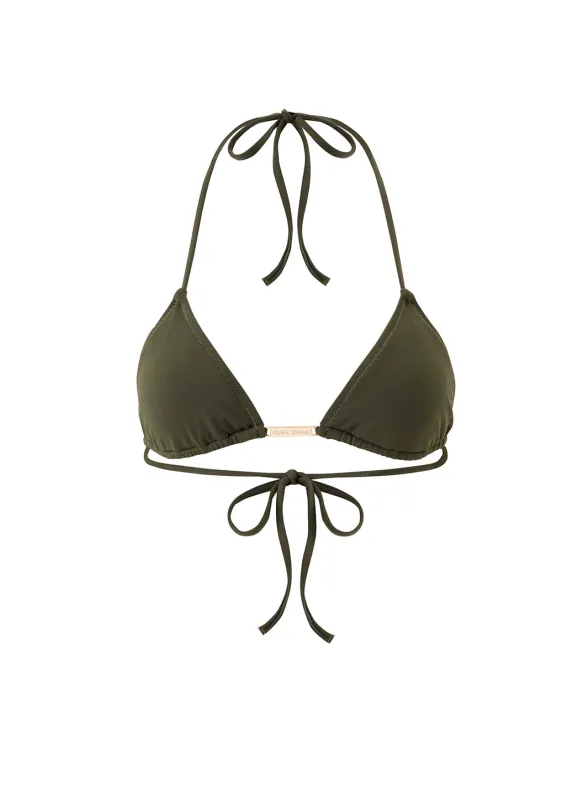 Exclusive Andorra Olive Bikini Top sold by Melissa Odabash