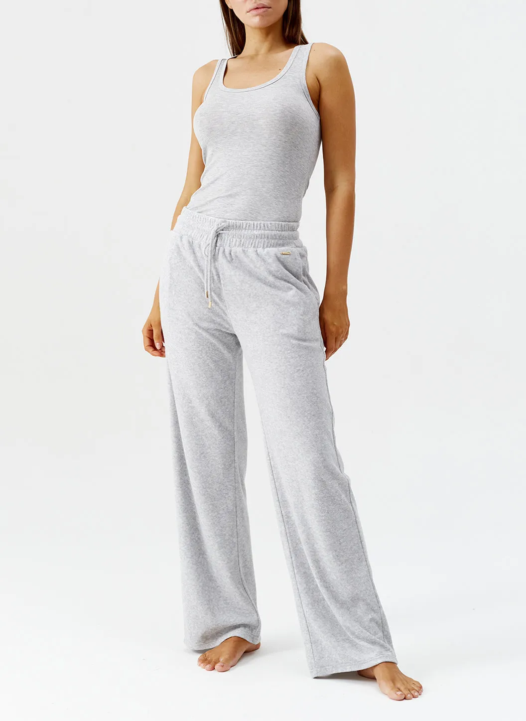 Exclusive Cora Grey Ribbed Vest Top sold by Melissa Odabash product image thumbnail 2