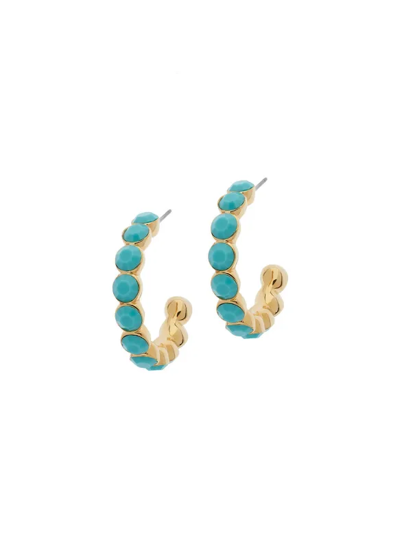 Gold Turquoise Hoop Earrings sold by Melissa Odabash