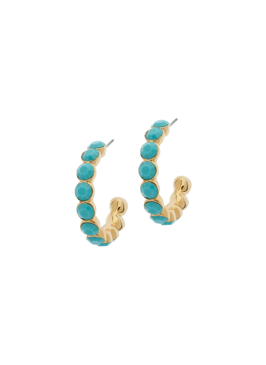 Gold Turquoise Hoop Earrings sold by Melissa Odabash