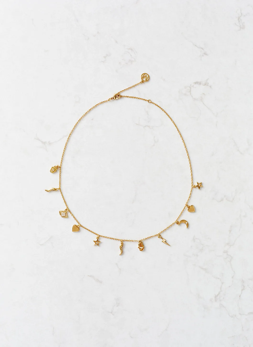 Gold Crystal Charm Necklace sold by Melissa Odabash product image thumbnail 2