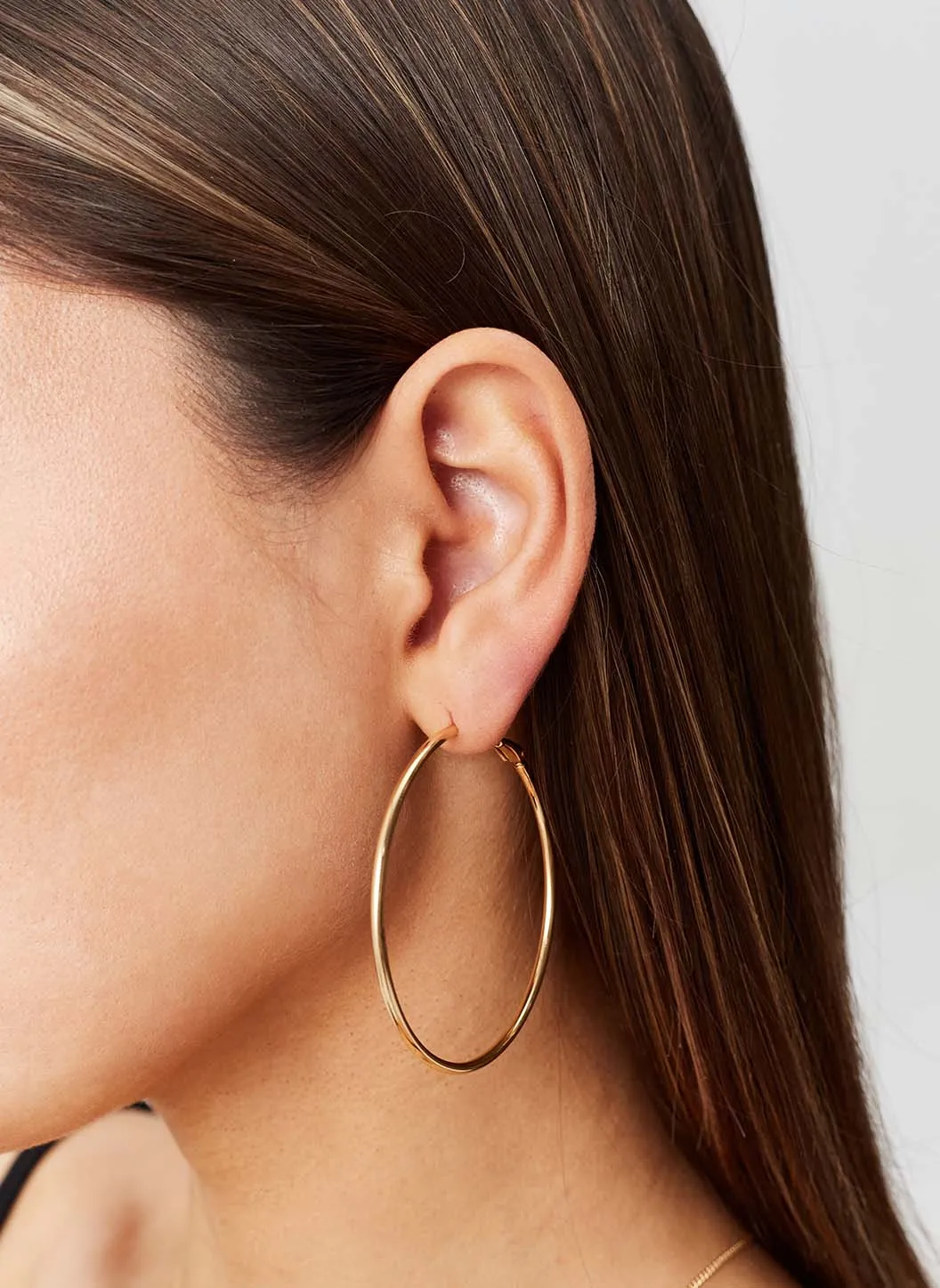 Gold Medium Hoop Earrings sold by Melissa Odabash product image thumbnail 2