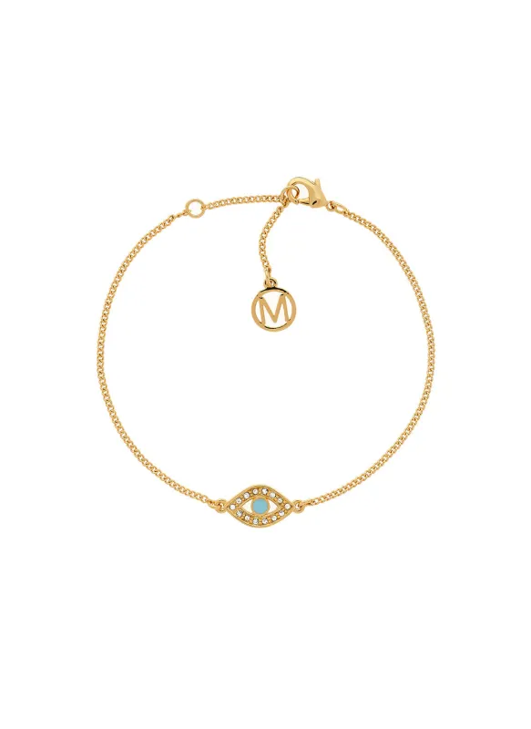 Gold Turquoise Evil Eye Bracelet sold by Melissa Odabash