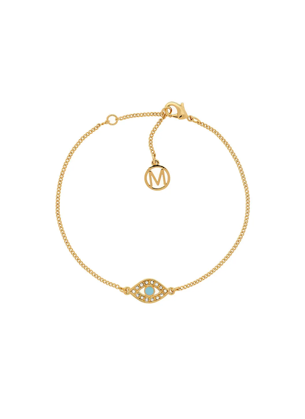 Gold Turquoise Evil Eye Bracelet sold by Melissa Odabash