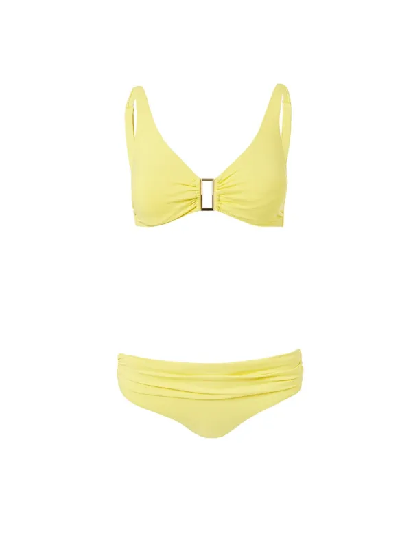Belair Yellow Over The Shoulder Supportive Bikini sold by Melissa Odabash