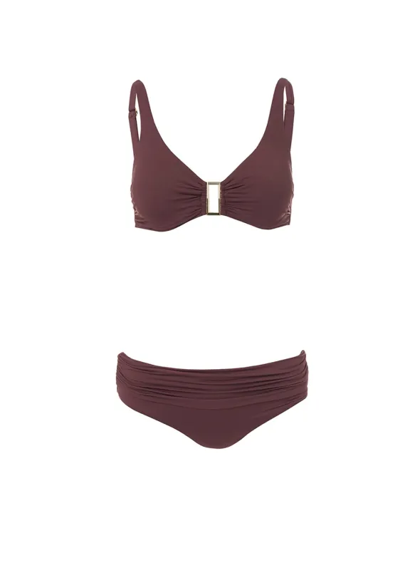 Belair Walnut Over The Shoulder Supportive Bikini sold by Melissa Odabash