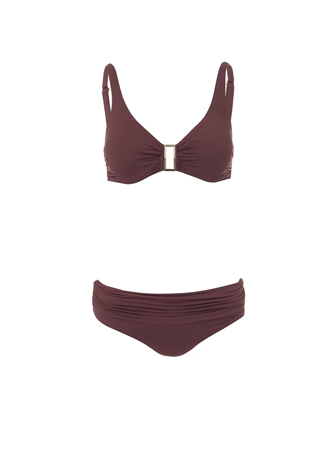 Belair Walnut Over The Shoulder Supportive Bikini sold by Melissa Odabash
