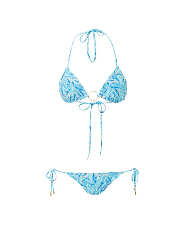 Miami Blue Leaf Triangle Ring Bikini sold by Melissa Odabash