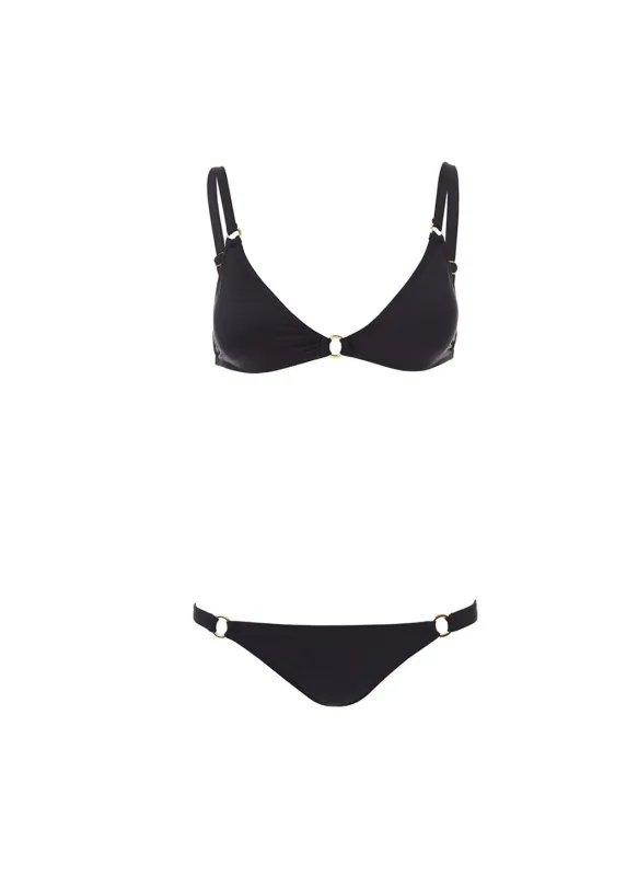 Montenegro Black Bralette Ring Bikini sold by Melissa Odabash