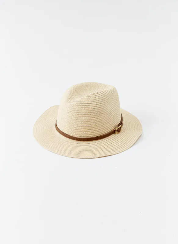 Fedora Cream/Tan Hat made by Melissa Odabash