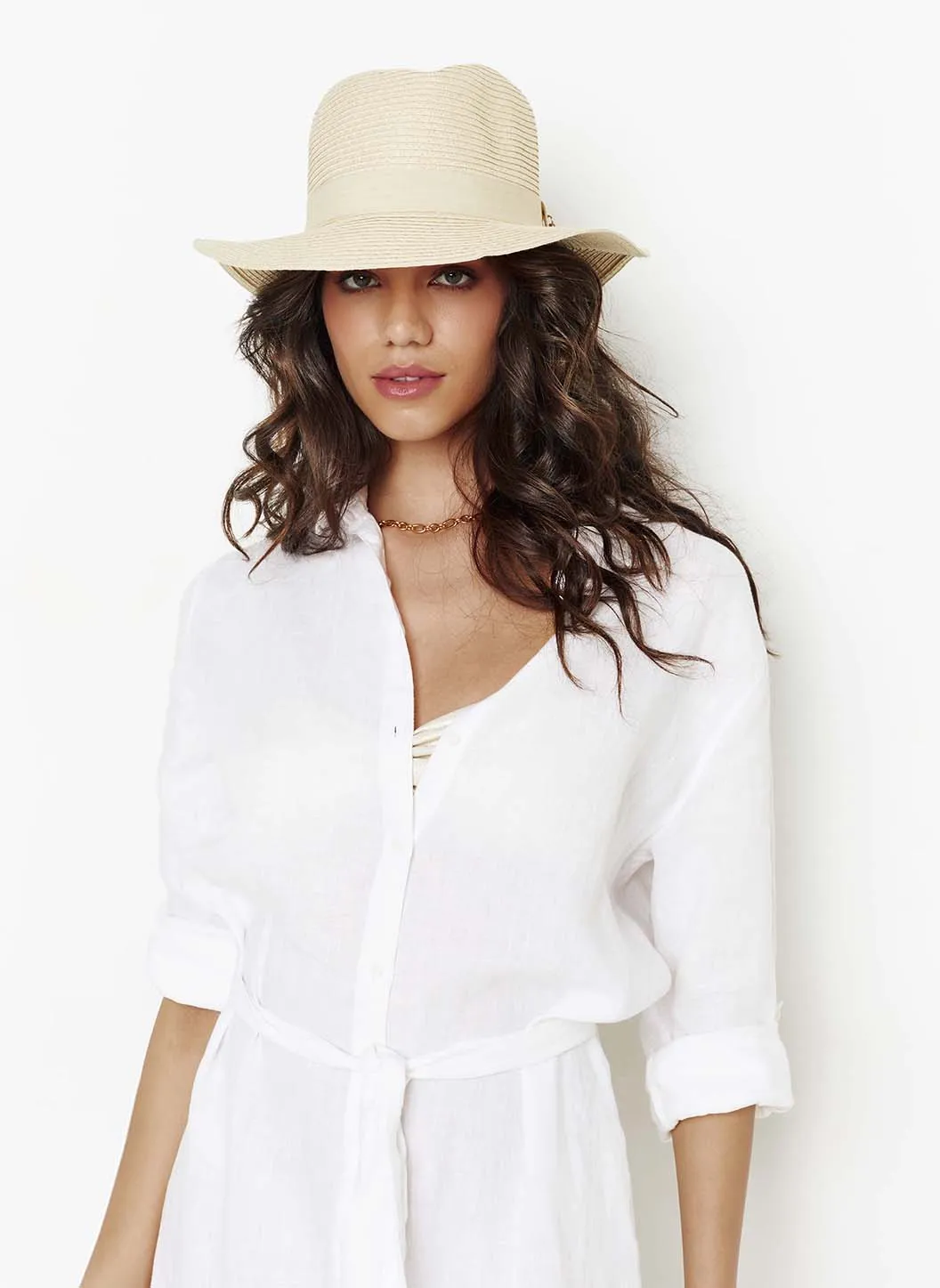 Fedora Cream Beige Hat sold by Melissa Odabash product image thumbnail 3