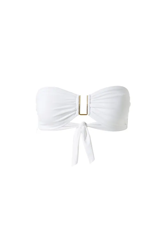 Barcelona White Bikini Top made by Melissa Odabash