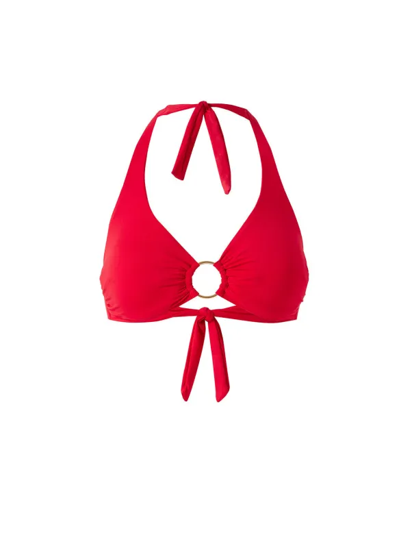 Brussels Red Bikini Top sold by Melissa Odabash
