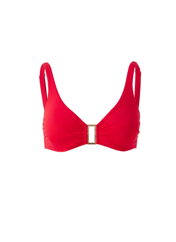 Bel Air Red Bikini Top sold by Melissa Odabash
