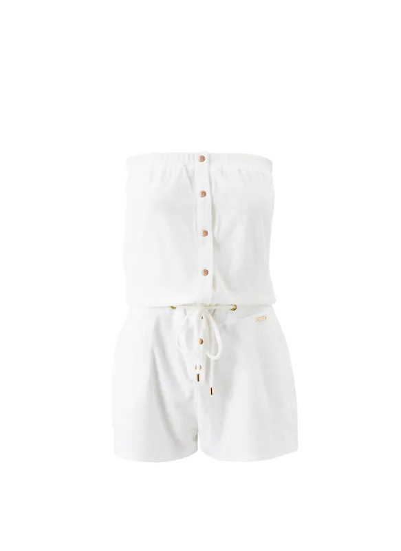 Venus White Playsuit sold by Melissa Odabash