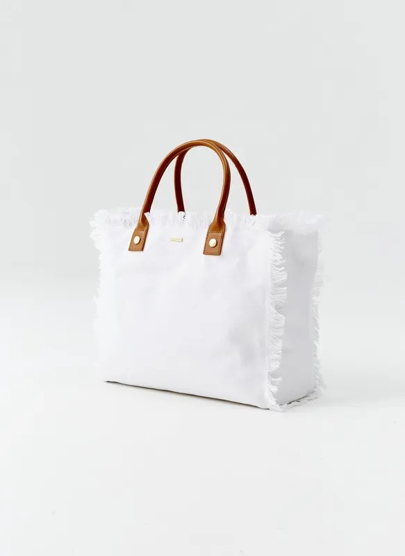 Cap Ferrat White Tote sold by Melissa Odabash