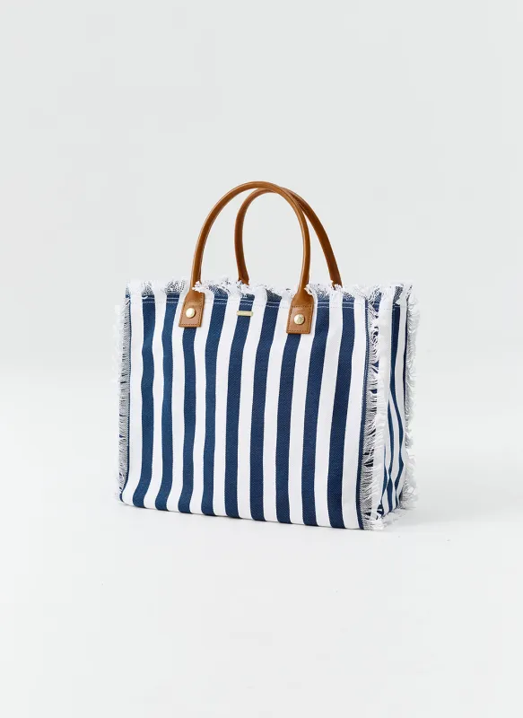 Cap Ferrat Navy Nautical Tote made by Melissa Odabash