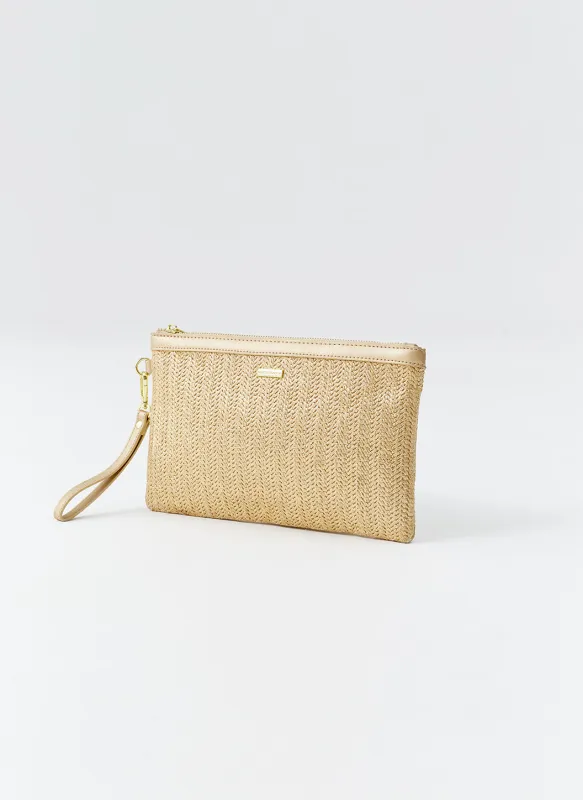 Capri Gold Clutch sold by Melissa Odabash