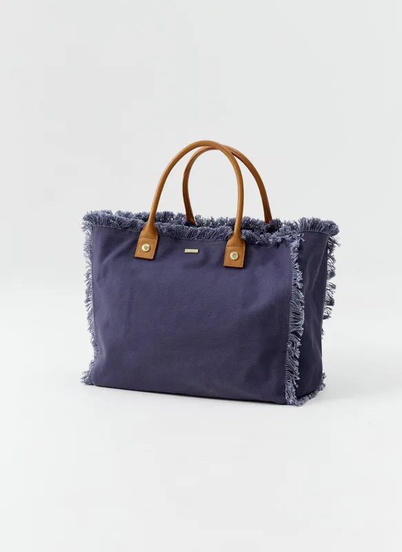 Cap Ferrat Navy Tote sold by Melissa Odabash
