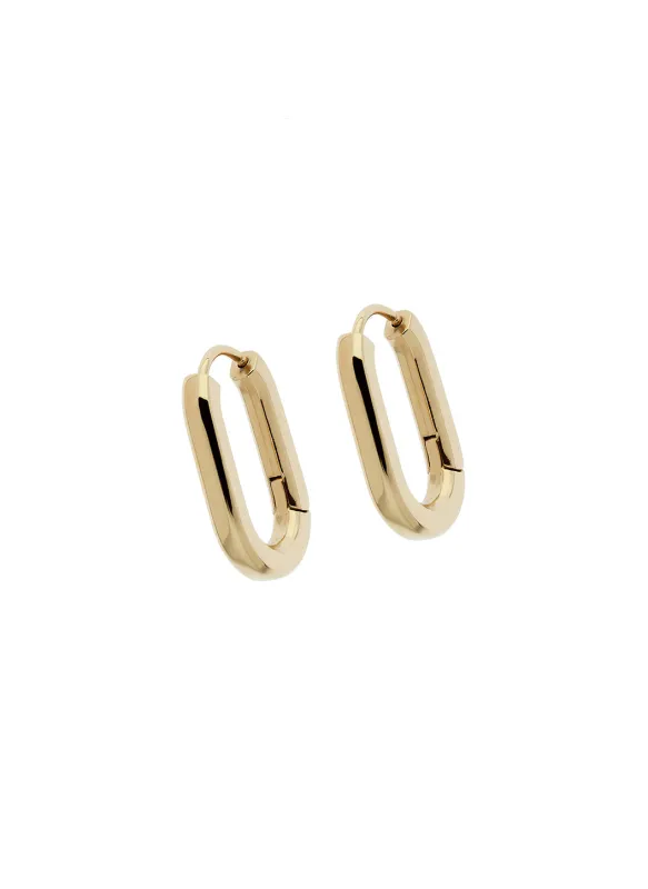 Gold Oval Hoop Huggy Earrings sold by Melissa Odabash