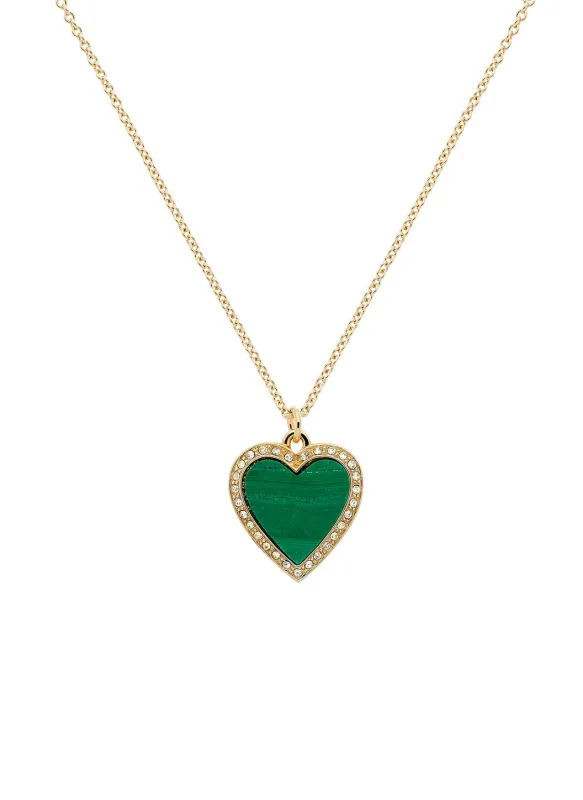 Malachite Heart & Crystal Pendant sold by Melissa Odabash
