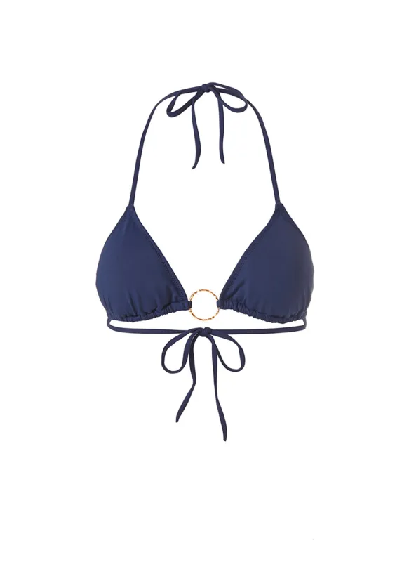 Miami Navy Bikini Top sold by Melissa Odabash