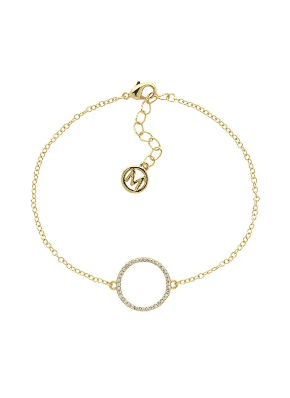 Gold Crystal Circle Bracelet sold by Melissa Odabash