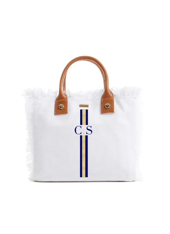 Porto Cervo White Navy/Gold sold by Melissa Odabash