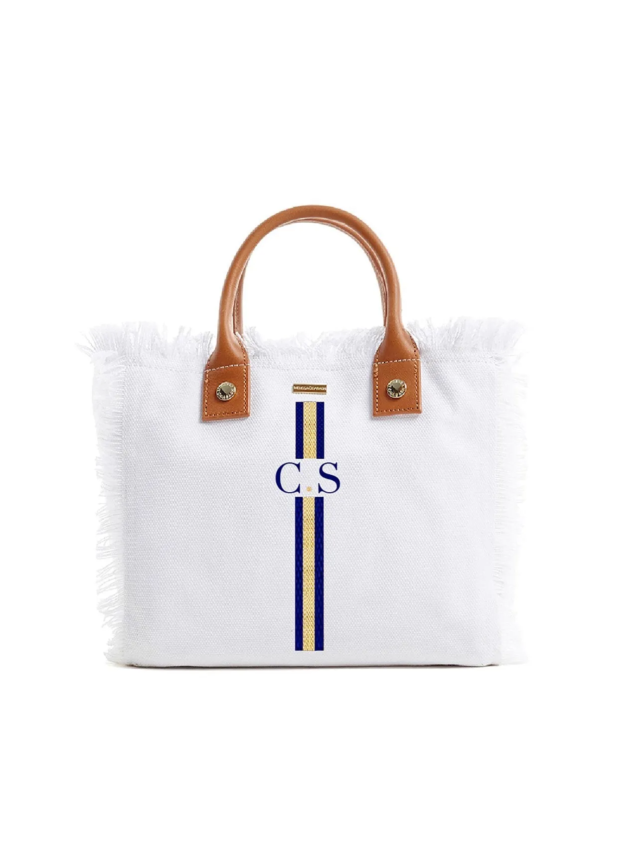 Porto Cervo White Navy/Gold sold by Melissa Odabash