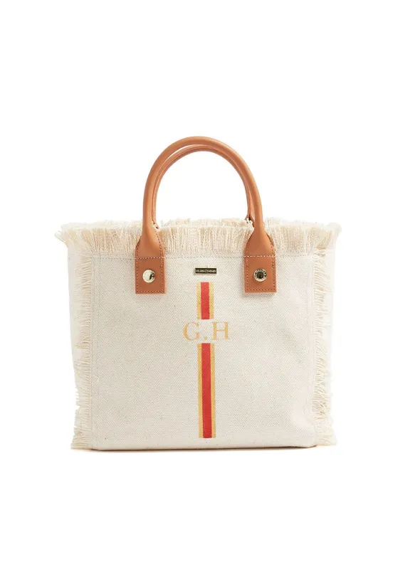 Porto Cervo Tote Beige Coral sold by Melissa Odabash