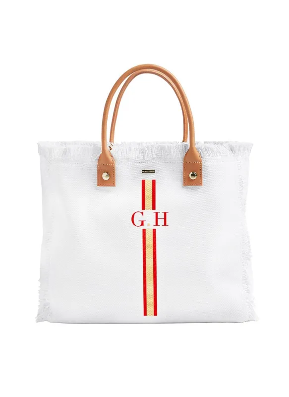 Cap Ferrat White Red/Gold sold by Melissa Odabash