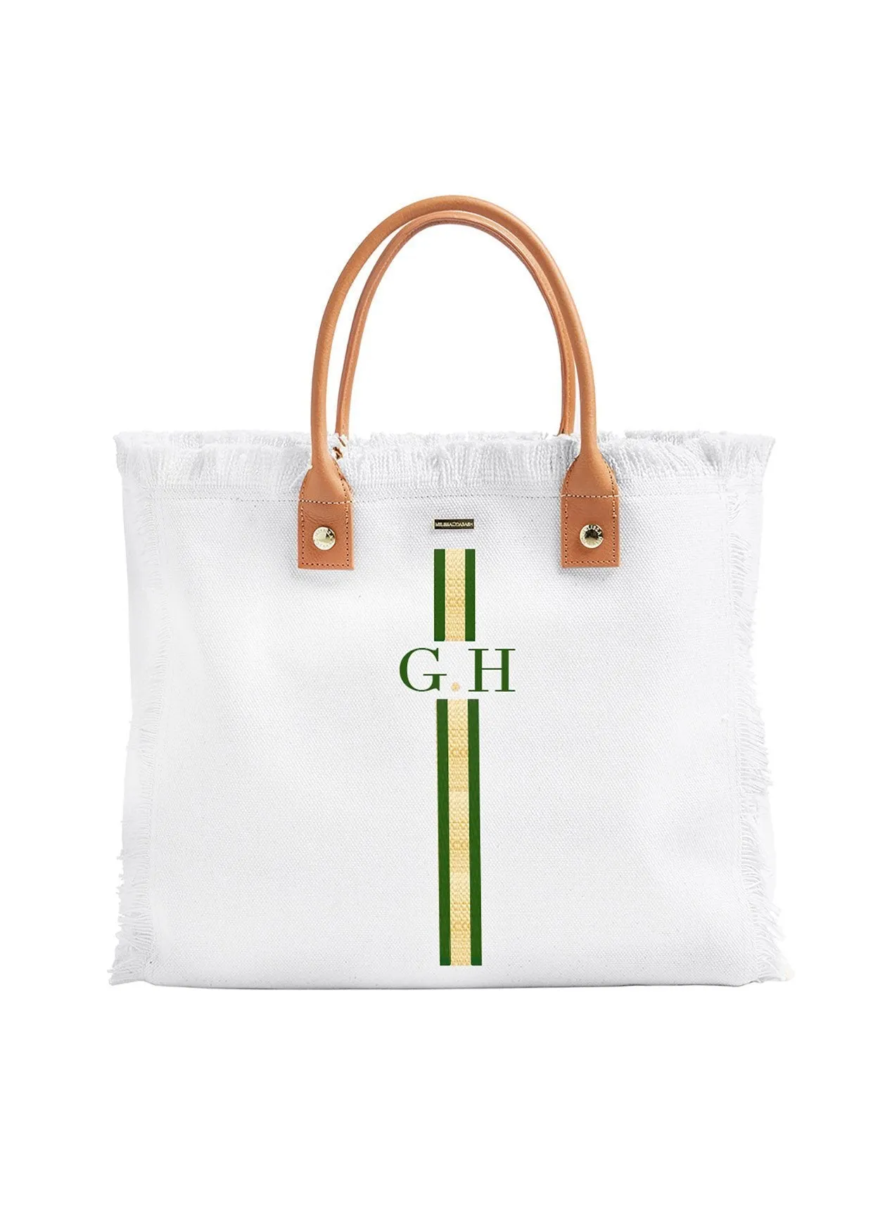 Cap Ferrat White Green/Gold sold by Melissa Odabash