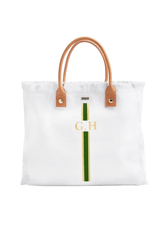 Cap Ferrat White Gold/Green sold by Melissa Odabash