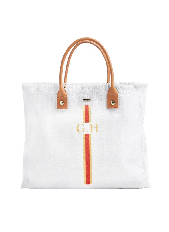 Cap Ferrat Tote White Coral sold by Melissa Odabash