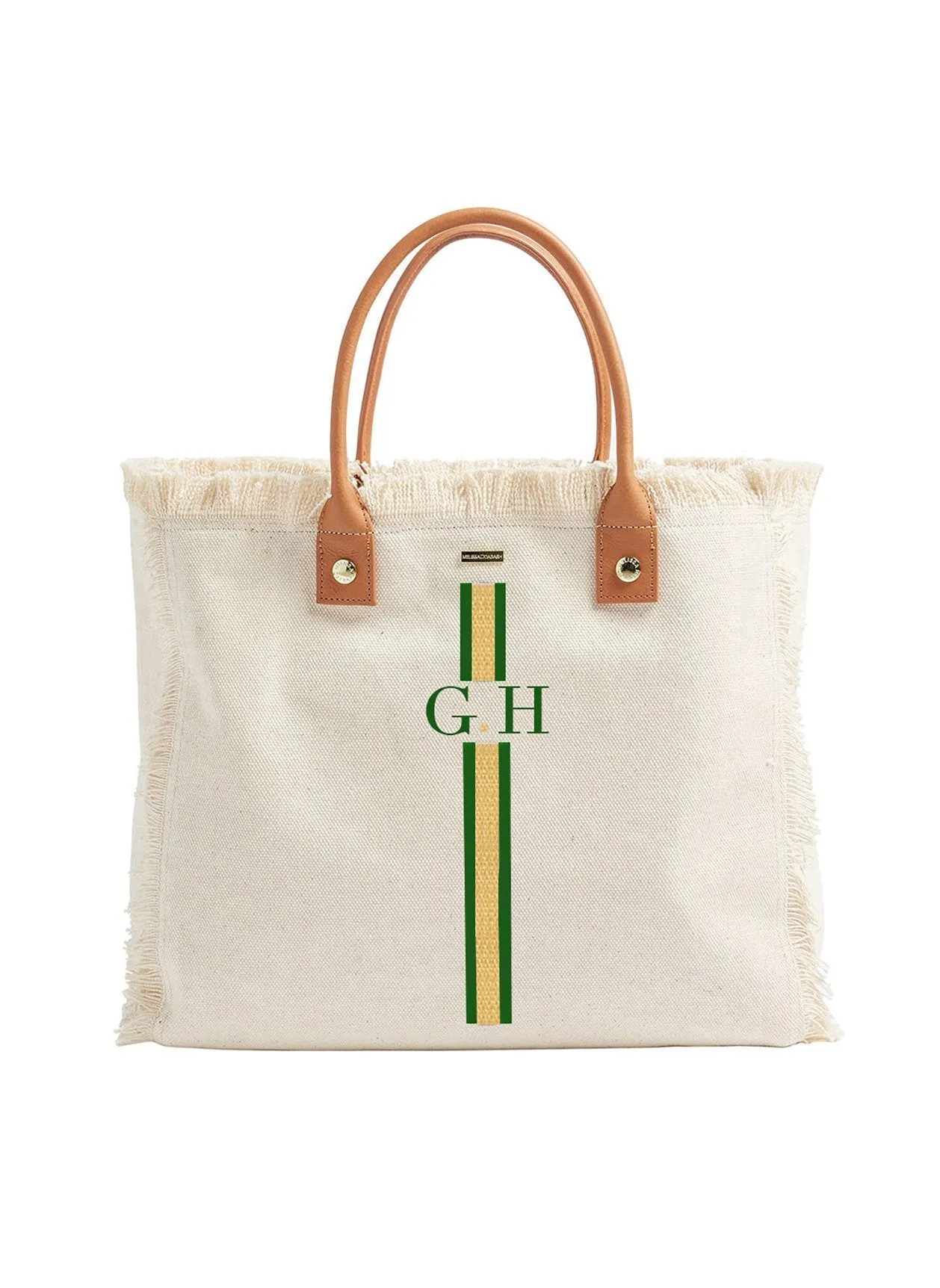 Cap Ferrat Beige Green/Gold sold by Melissa Odabash