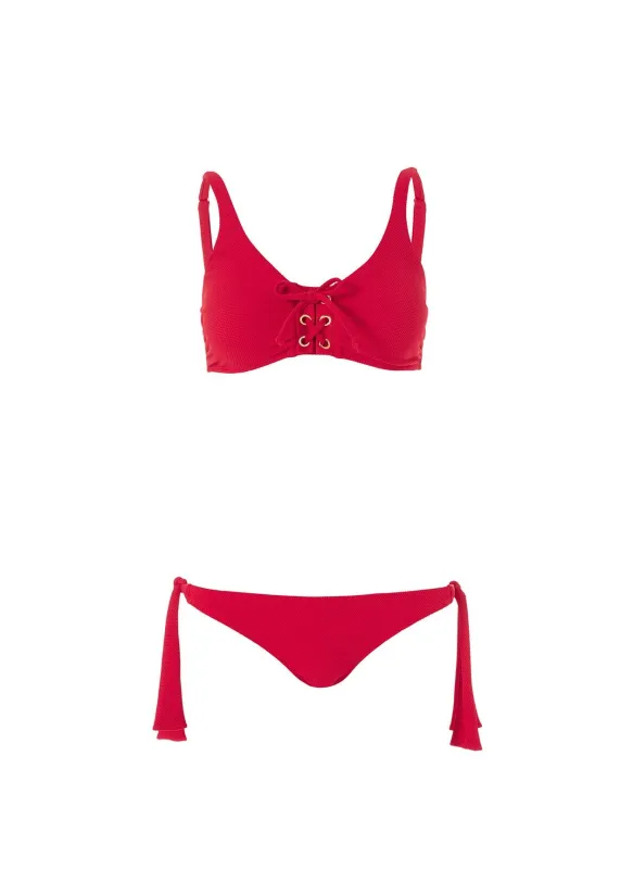 Rome Red Pique Bikini made by Melissa Odabash