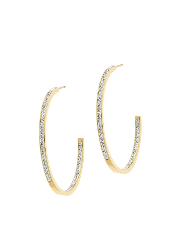 Gold Crystal Hoop Earrings sold by Melissa Odabash