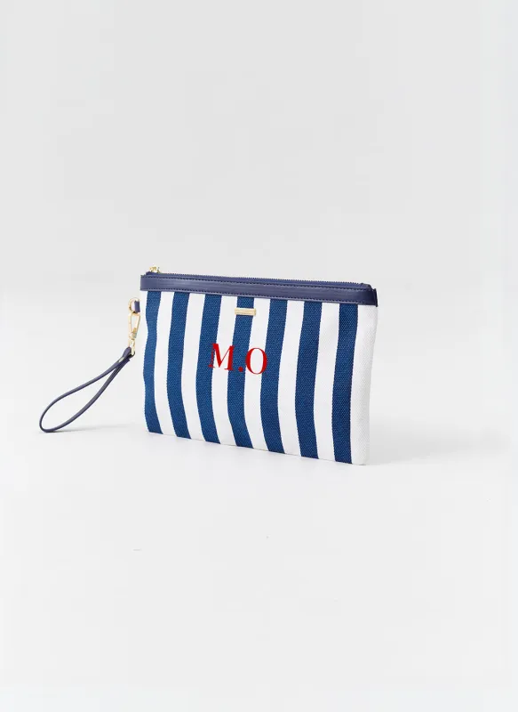 Personalised Capri Navy Nautical Bag made by Melissa Odabash