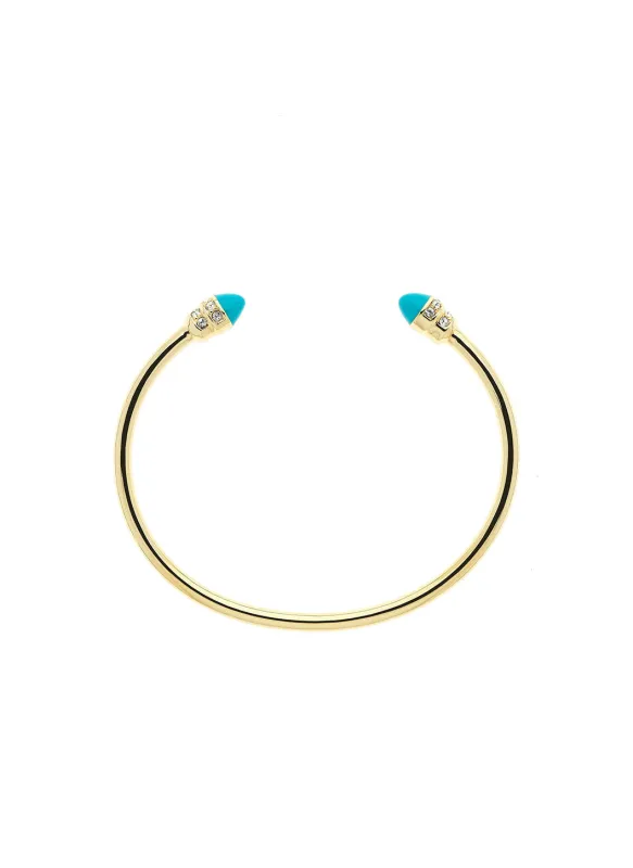 Gold and Turquoise Torque Bangle sold by Melissa Odabash