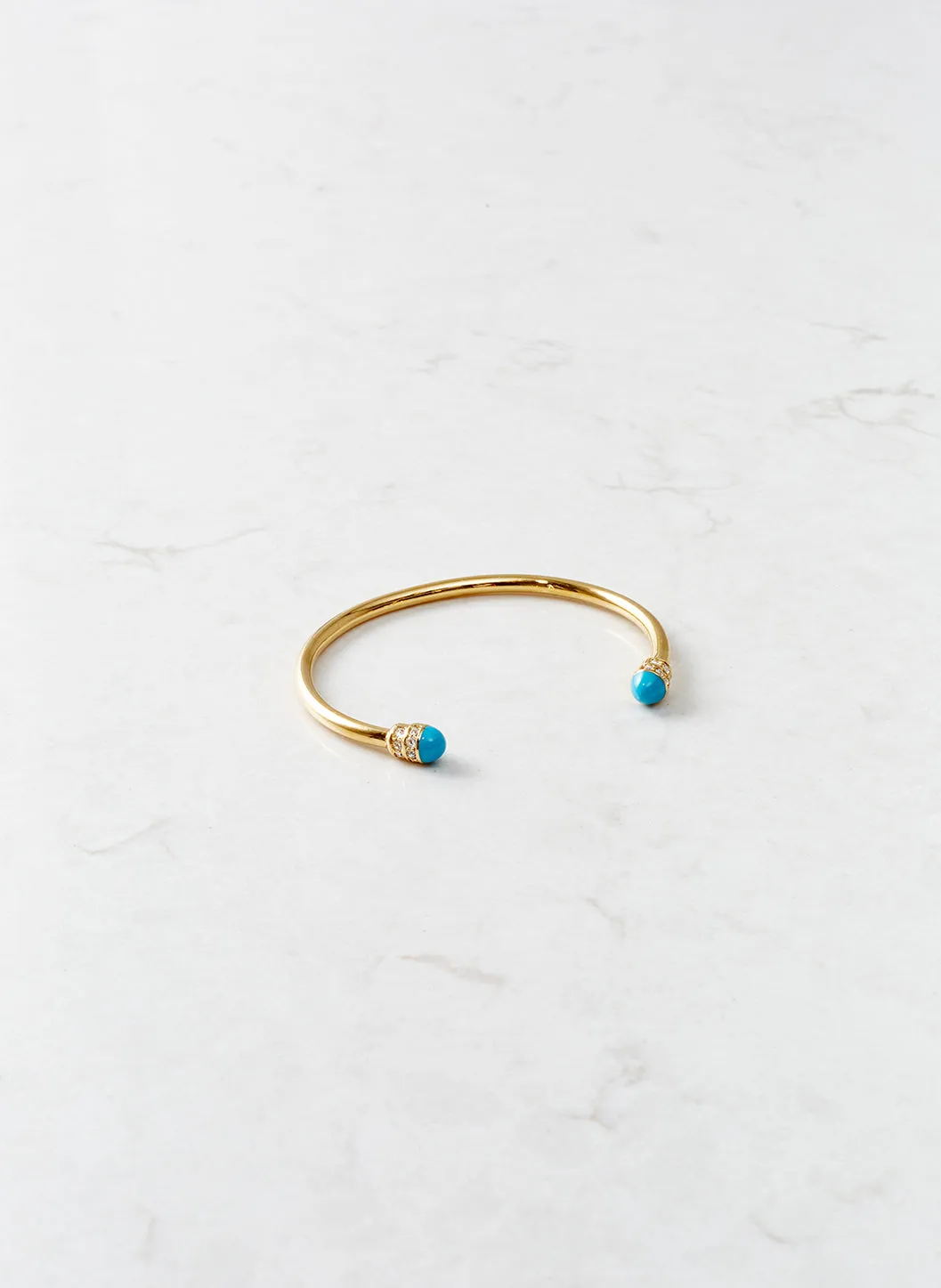 Gold and Turquoise Torque Bangle sold by Melissa Odabash product image thumbnail 2